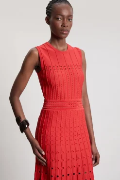 Robe Midi Sans Manches En Maille À Détails De Points Texturés Petite