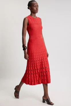 Robe Midi Sans Manches En Maille À Détails De Points Texturés Petite