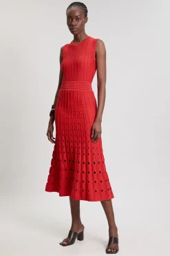 Robe Midi Sans Manches En Maille À Détails De Points Texturés Petite