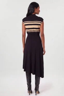 KarenMillen Robe Midi Sans Manches En Maille Mélangée Viscose<Femme Toutes Les Robes|Robes D’Automne
