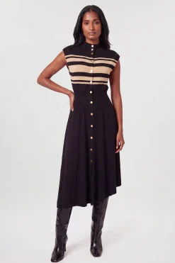 KarenMillen Robe Midi Sans Manches En Maille Mélangée Viscose<Femme Toutes Les Robes|Robes D’Automne