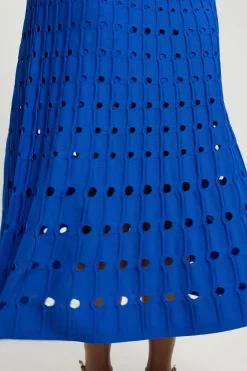 Robe Midi Sans Manches Grande Taille En Maille À Détails Ajourés