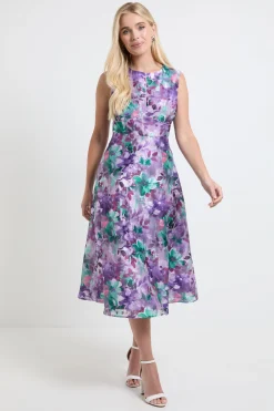 Robe Midi Sans Manches À Imprimé Floral Dévoré Petite