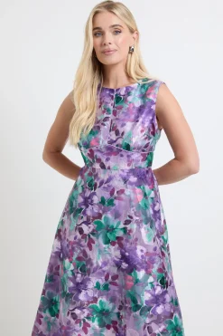 Robe Midi Sans Manches À Imprimé Floral Dévoré Petite