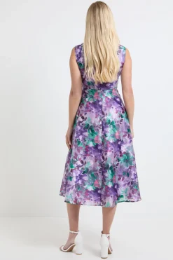 Robe Midi Sans Manches À Imprimé Floral Dévoré Petite