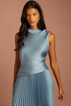 Coast Robe Midi Sans Manches Petite Avec Détails Plissés Au Corsage Et À La Jupe<Femme Robes Mi-Longues|Robes
