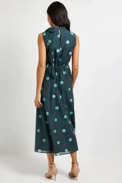 Wallis Robe Midi Sans Manches à Pois avec Encolure Nouée<Femme Toutes Les Robes|Robes Mi-Longues