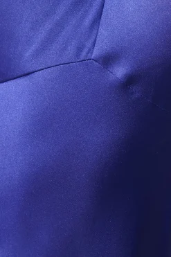 Robe Midi Satinée à Col Noué et Devant Croisé pour Invitée de Mariage