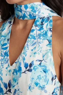Wallis Robe Midi Satinée À Imprimé Floral Avec Foulard<Femme Robes Mi-Longues|Satin Et Dentelle