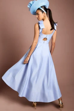 Coast Robe Midi Satinée Lisa Tan À Nœud Sur L'épaule<Femme Robes Mi-Longues|Satin Et Dentelle