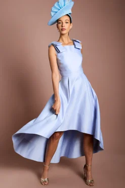 Coast Robe Midi Satinée Lisa Tan À Nœud Sur L'épaule<Femme Robes Mi-Longues|Satin Et Dentelle