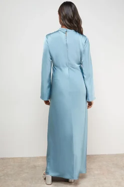 Oasis Robe Midi Satinée à Manches Évasées et Découpe Biais<Femme Robes Mi-Longues|Satin Et Dentelle