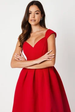 Coast Robe Midi Scuba à Décolleté Cœur<Femme Toutes Les Robes|Robes Mi-Longues