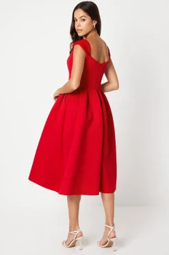 Coast Robe Midi Scuba à Décolleté Cœur<Femme Toutes Les Robes|Robes Mi-Longues