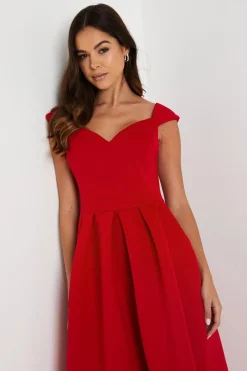 Coast Robe Midi Scuba à Décolleté Cœur<Femme Toutes Les Robes|Robes Mi-Longues