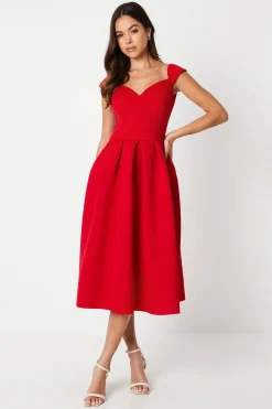 Coast Robe Midi Scuba à Décolleté Cœur<Femme Toutes Les Robes|Robes Mi-Longues