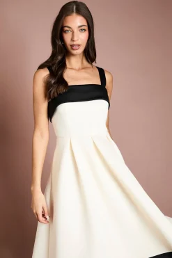 Robe Midi Scuba Imprimée À Bretelles