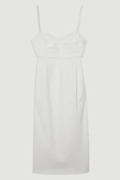 Robe midi soignée et ajustée avec détails de corset