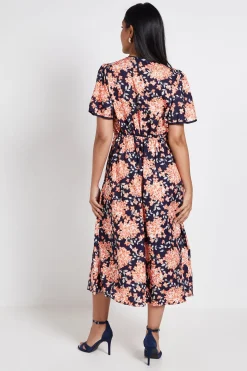 Wallis Robe Midi (s) Petite À Manches Évasées Et Fermeture Éclair<Femme Robes|Robes Mi-Longues