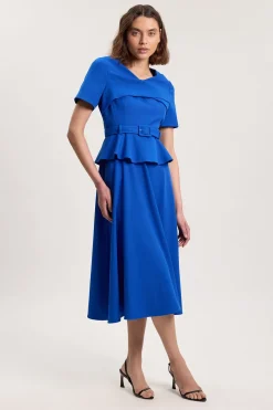 Robe Midi Structurée Cintrée Avec Ceinture
