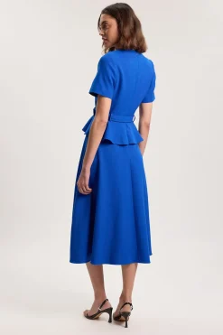 Robe Midi Structurée Cintrée Avec Ceinture