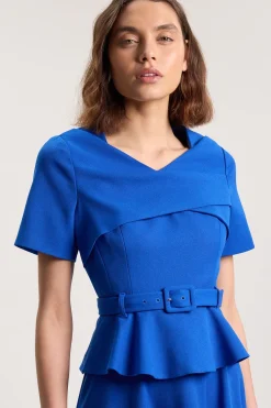 Robe Midi Structurée Cintrée Avec Ceinture