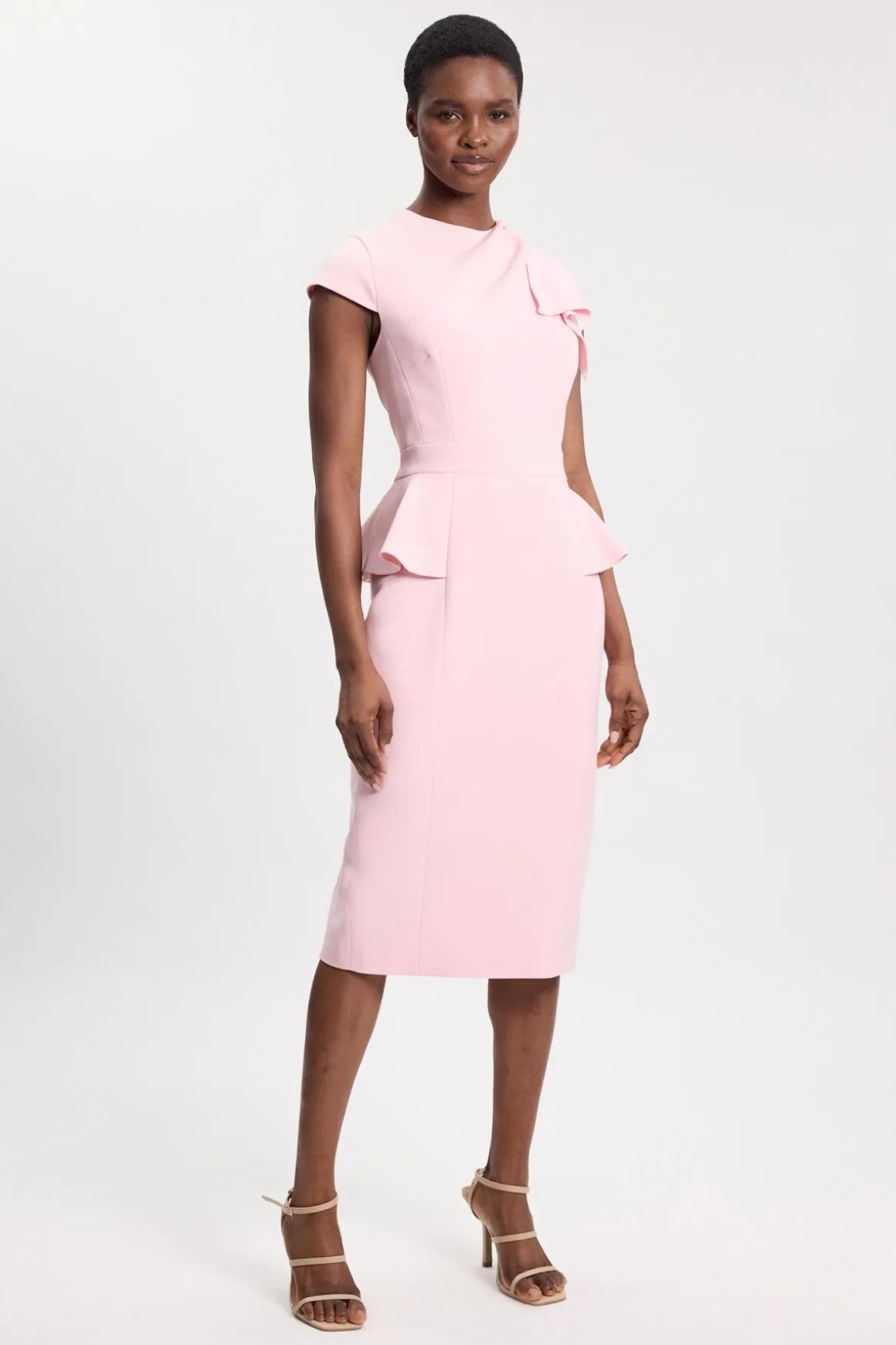 Robe Midi Structurée À Détails Froncés Petite