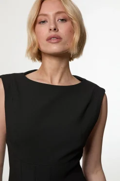 KarenMillen Robe midi structurée en stretch compact avec dos ouvert et jupe évasée<Femme Tailleurs|Toutes Les Robes