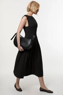 KarenMillen Robe midi structurée en stretch compact avec dos ouvert et jupe évasée<Femme Tailleurs|Toutes Les Robes