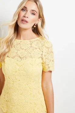 Robe Midi à Superposition de Dentelle Petite Taille