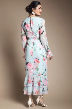 Oasis Robe Midi Étagée À Coupe Biais<Femme Robes Mi-Longues|Robes À Manches Longues