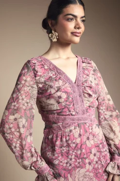 Robe Midi Étagée À Coupe Biais