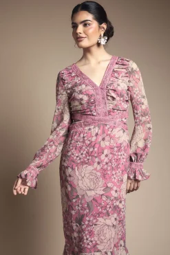 Robe Midi Étagée À Coupe Biais