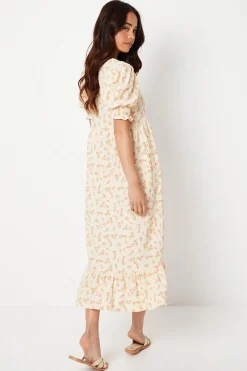 Robe Midi Étagée En Jersey Ivoire À Imprimé Fleuri Ditsy Petite