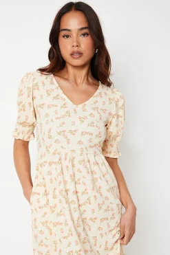 Robe Midi Étagée En Jersey Ivoire À Imprimé Fleuri Ditsy Petite