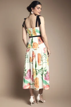 Robe Midi À Taille Basse Avec Détail Nœud