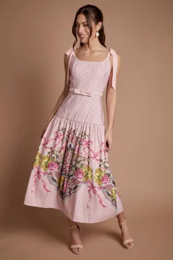Robe Midi À Taille Basse Avec Détail Nœud