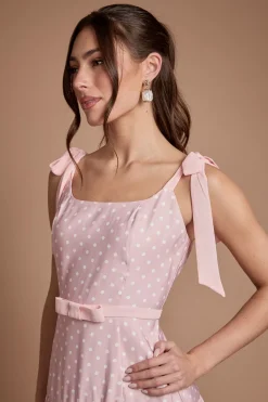 Robe Midi À Taille Basse Avec Détail Nœud