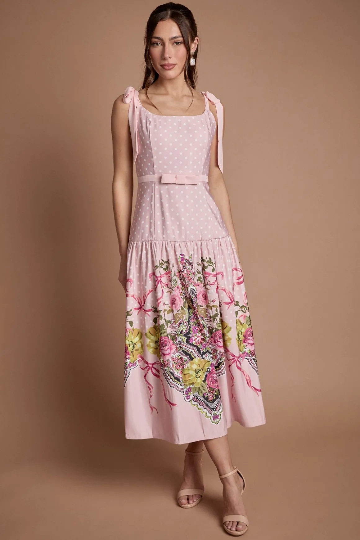 Robe Midi À Taille Basse Avec Détail Nœud