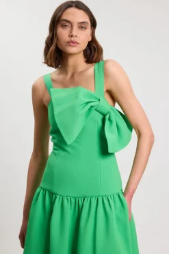KarenMillen Robe Midi À Taille Basse Avec Détail Nœud<Femme Toutes Les Robes|Robes Noires Nouées