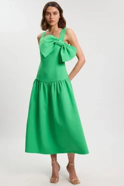 KarenMillen Robe Midi À Taille Basse Avec Détail Nœud<Femme Toutes Les Robes|Robes Noires Nouées