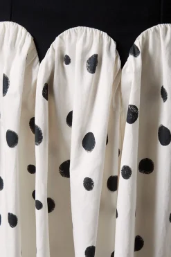 Coast Robe Midi à Taille Basse avec Nœuds aux Épaules et Motif à Pois<Femme Robes Mi-Longues|Robes