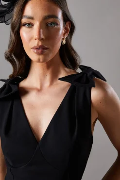 Coast Robe Midi à Taille Basse avec Nœuds aux Épaules et Motif à Pois<Femme Robes Mi-Longues|Robes