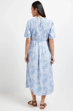 Robe Midi Taille Basse À Corsage Froncé Motif Paisley Petite