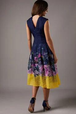 Robe Midi Taille Basse en Organza Dévoré