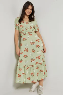 Dorothy Perkins Robe Midi À Taille Empire Froncée À Motif<Femme Toutes Les Robes|Robes Mi-Longues