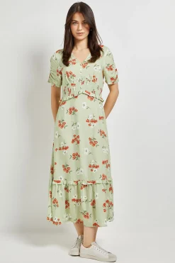 Dorothy Perkins Robe Midi À Taille Empire Froncée À Motif<Femme Toutes Les Robes|Robes Mi-Longues