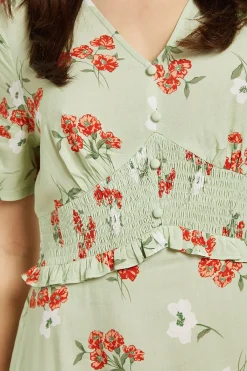 Dorothy Perkins Robe Midi À Taille Empire Froncée À Motif<Femme Toutes Les Robes|Robes Mi-Longues