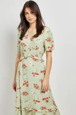 Dorothy Perkins Robe Midi À Taille Empire Froncée À Motif<Femme Toutes Les Robes|Robes Mi-Longues