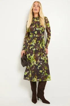Wallis Robe Midi Taille Froncée En Mesh Fleuri Petite<Femme Toutes Les Robes|Robes Mi-Longues